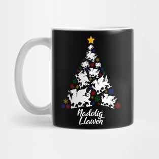 Nadolig Llawen Wales Welsh Cymru Merry Christmas Xmas Tree Mug